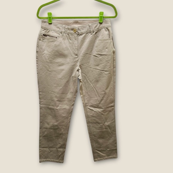 Chicos SO Slimming Ankle Pants Women's Size 0.5 (US 6) Beige Cotton Blend Casual - Picture 1 of 9